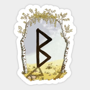rune berkana - magical symbol Sticker